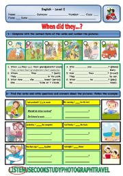 English Worksheet: WHEN DID THEY VISIT THEIR GRANDPARENTS?
