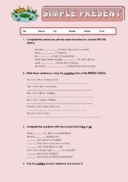 English Worksheet: Prsent simple 