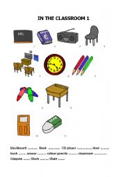 English Worksheet: Build up your vocabulary - In the classroom 1