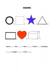 English Worksheet: Build up your vocabulary - Shapes