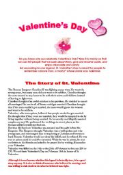 English Worksheet: VALENTINES DAY