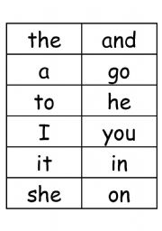 English worksheet: Sight words