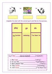 English worksheet: sports worksheet