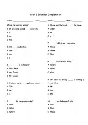 English Worksheet: Grammar Competition