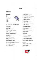 English Worksheet: Pronoun and Simple present