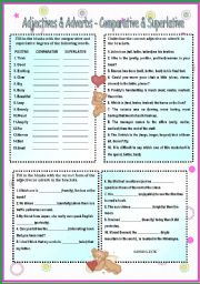 English Worksheet: Adjectives & Adverbs - Comparative & Superlative