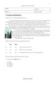 English Worksheet: Grammar test