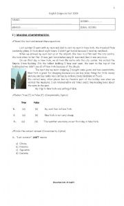 English worksheet: Grammar test