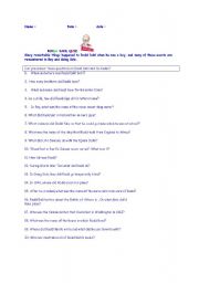 English Worksheet: ROAL DAHL QUIZ   worksheet for students 