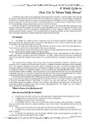 English Worksheet: Reading compr - Survival guide for travelers - 