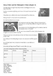 English Worksheet: Harry Potter and the Philosophers Stone chapter 1