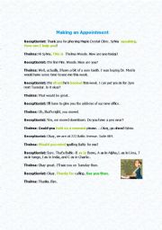 English Worksheet: making an appointment