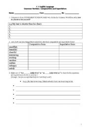 English worksheet: Comparatives and Superlatives