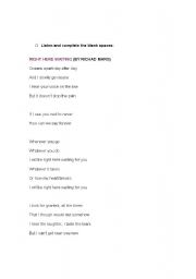 English worksheet: here waiting