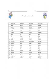 English worksheet: Easter Worksheet-circle the correct word