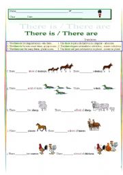 English Worksheet: There is / There are