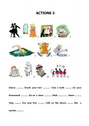 English Worksheet: Build up your vocabulary - Actions 3