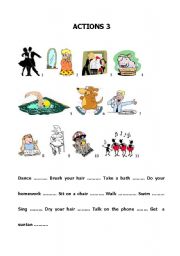 English worksheet: Build up your vocabulary - Actions 3