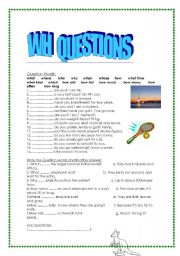 English Worksheet: wh questons