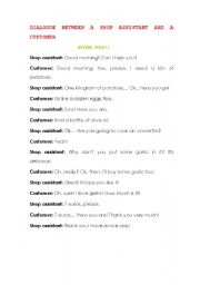 English worksheet: BUYING FOR FOOD!!