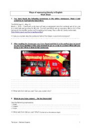 English worksheet: Future tenses - theme: London trip