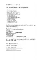 English worksheet: Hotn cold