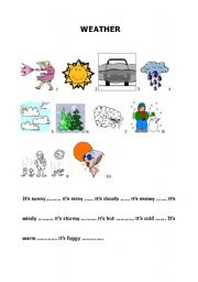 English worksheet: Build up your vocabulary - Weather