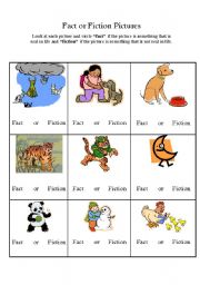 English worksheet: Identify Fact or Fiction 