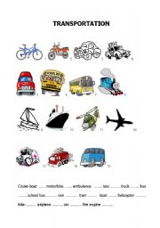 Build up your vocabulary - Transportation