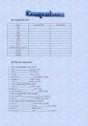 English Worksheet: COMPARISONS