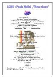 English Worksheet: Song : New Shoes, Paolo Nuttini