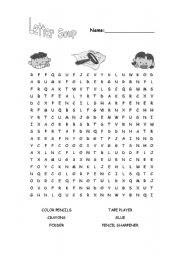 English worksheet: Food letter soup