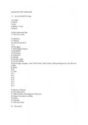 English Worksheet: answers for End of year test for cultural studies UK lesson