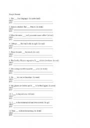 English Worksheet: Simple Present