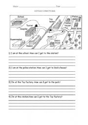 English Worksheet: Giving directions