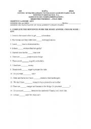 English Worksheet: SOME ANY