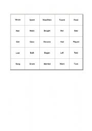 English worksheet: Past Simple Bingo Cards