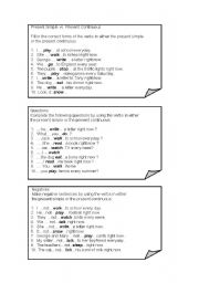 English worksheet: Present Simple VS Present Continuous