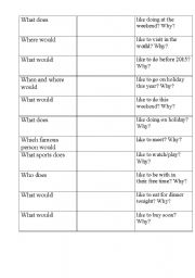 English worksheet: Mingling Warmer