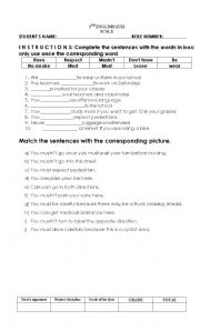 English worksheet: traffic rules 