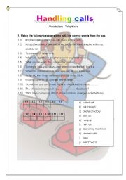 English Worksheet: Handling calls