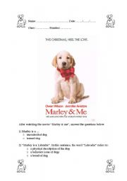 English Worksheet: Marley & me