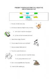 English worksheet: passive present simple