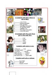 English Worksheet: grammar revision  simple exercises