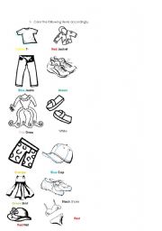 English worksheet: Clothes