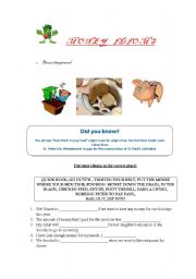 English Worksheet: MONEY IDIOMS