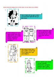 English Worksheet: read and colour