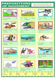 English Worksheet: PREPOSITIONS OF MOVEMENT