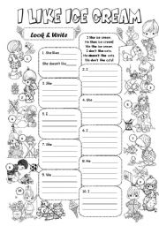 English Worksheet: I like ice cream (2)