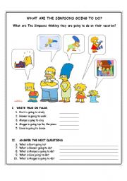 English Worksheet: WHAT ARE THE SIMPSONS GOING TO DO?